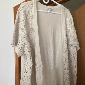 CJ Banks Creme Cardigan